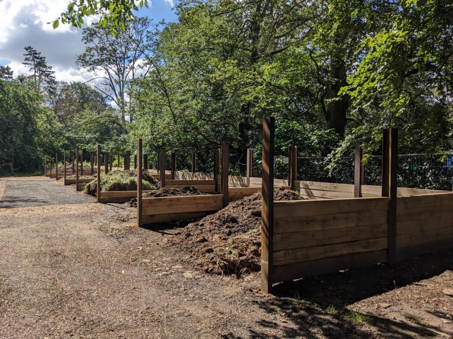 The compost bays in August 2023.