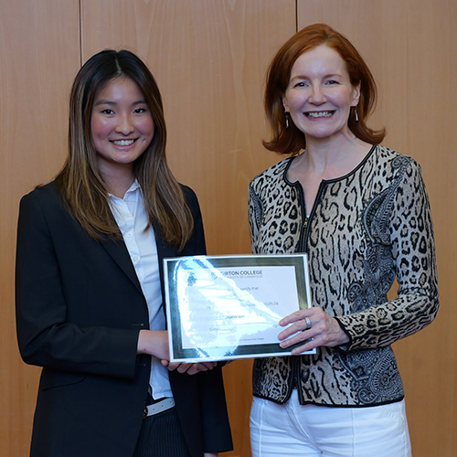 Abby Lam with the Mistress, Dr Elisabeth Kendall