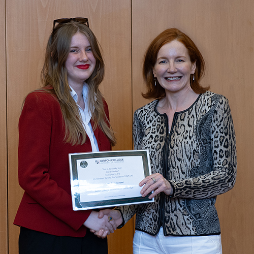 Ciara Herbert with the Mistress, Dr Elisabeth Kendall