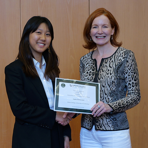Emeline Ang with the Mistress, Dr Elisabeth Kendall