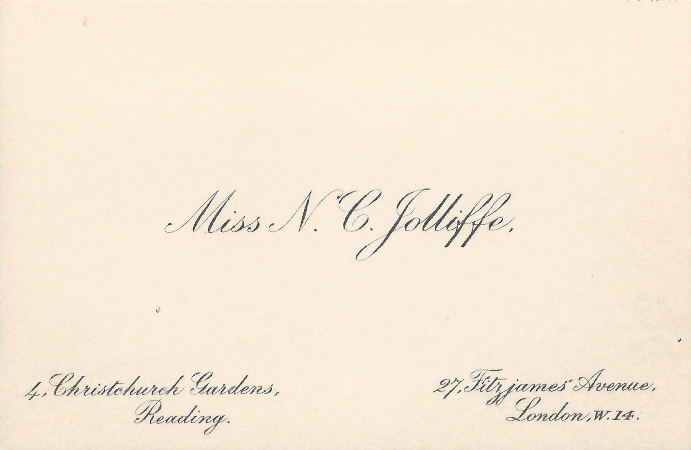 Norah Jolliffe’s calling card 