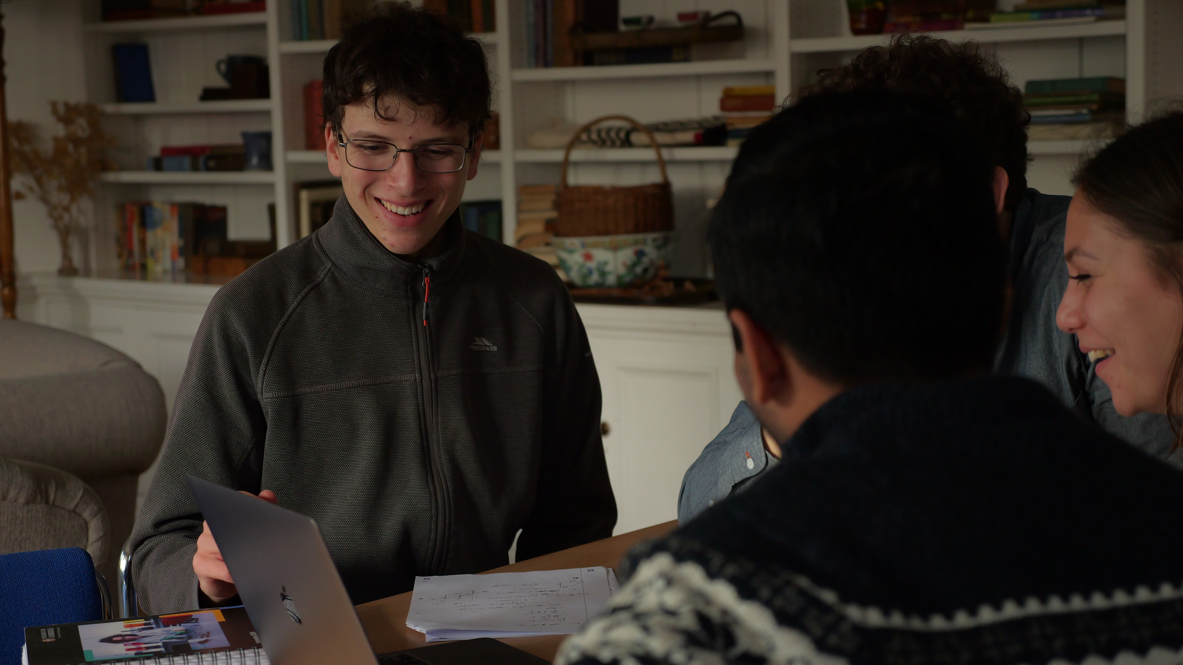 Students smiling during a teaching session