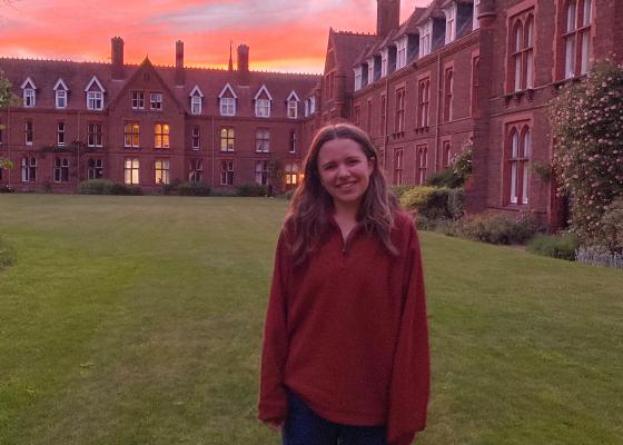 Photo of Tessa at Girton, smiling