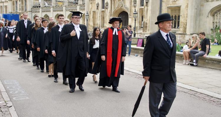 Girton College procession to Senate House