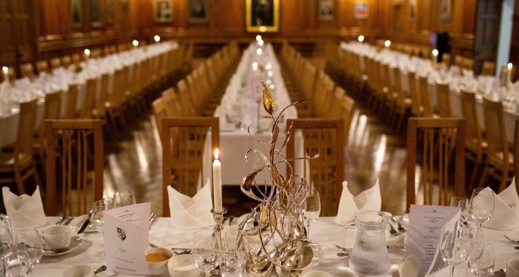 The Great Hall set up for Formal Hall