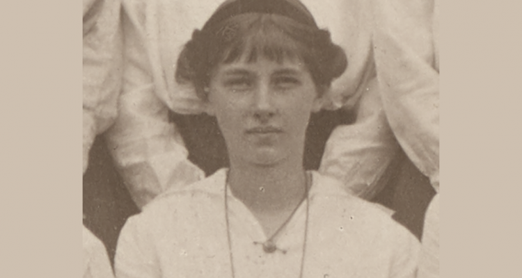 Mary Amelia Cummins Harvey, taken from the first year photograph by Mason & Co of Cambridge, 1914 (archive reference: GCPH 10/9/1 pt)