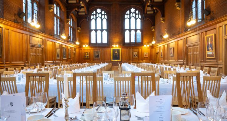 Dining Hall set up for dinner