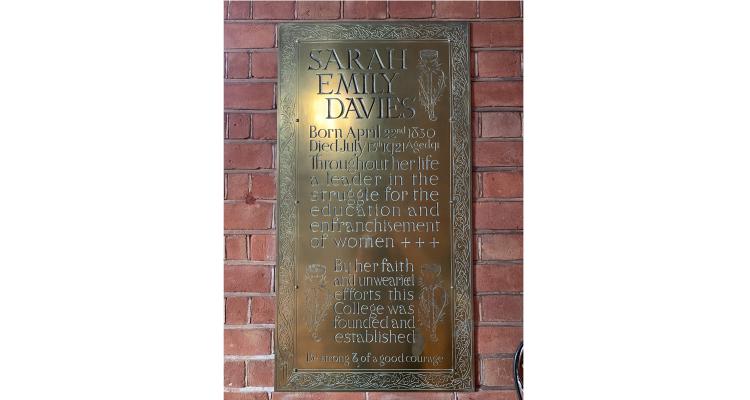 memorial plaque for Emily Davies in Girton College Chapel