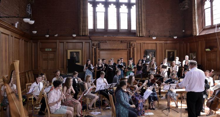 Girton College Orchestra Rehearsal in Great Hall