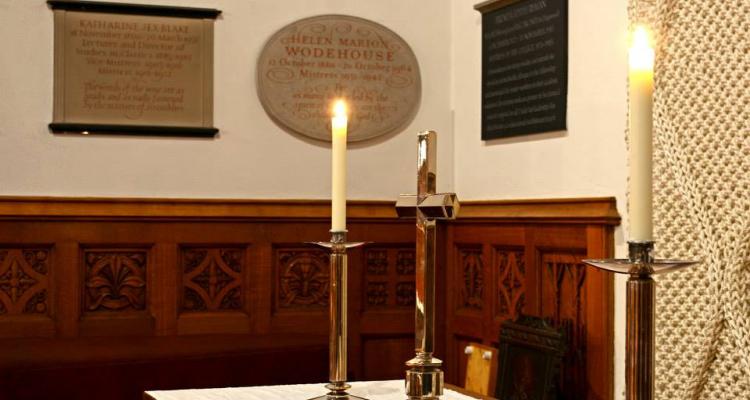 Girton College Chapel altar. Photo by W. Lyon Tupman. Used with permission