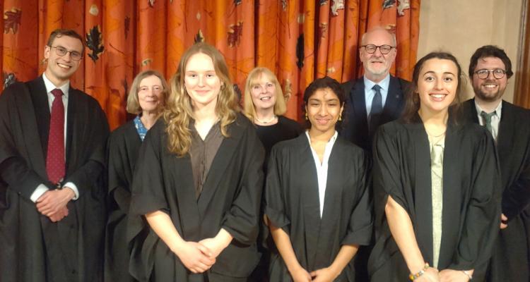 Photo of winners and judges; caption: (from left to right) Henry North, Judith Drinkwater, Sarah Hofmann, Christina Koning, Maria Karinatan, Martin Ennis, Sophie Boldt, Adam Crothers.