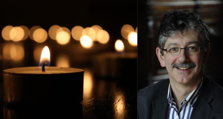 Two images - one of lit candles and one of Dr Carlo Acerini