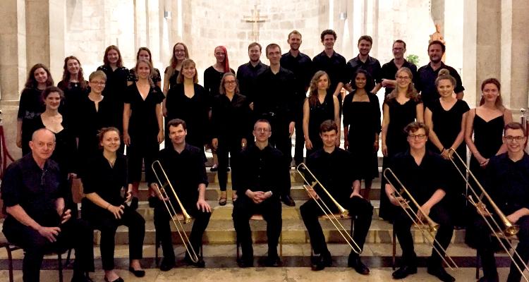 Girton Choir and instrumentalists after a concert in St Anne’s Church, Jerusalem.