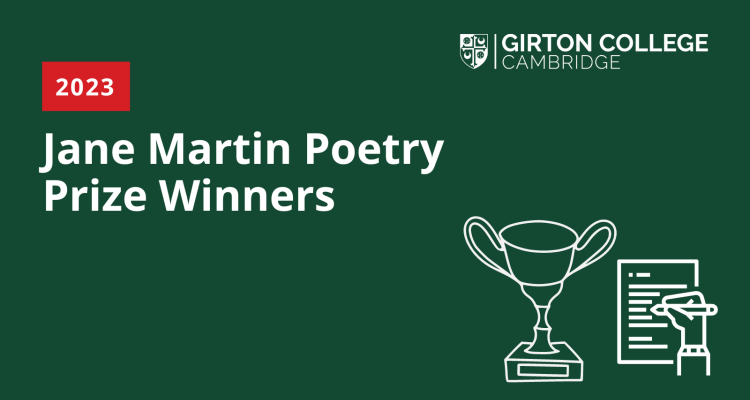 Graphic with the words 2023 Jane Martin Poetry Prize Winners
