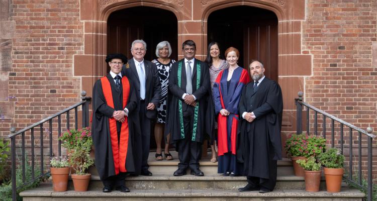 (L-R): Dr Seb Falk, Robert Gentry, Tilly Gentry, Paresh Patel, Neha Patel, Dr Elisabeth Kendall, Dr James Wade.