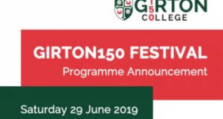 Girton150 Festival Announcement graphic