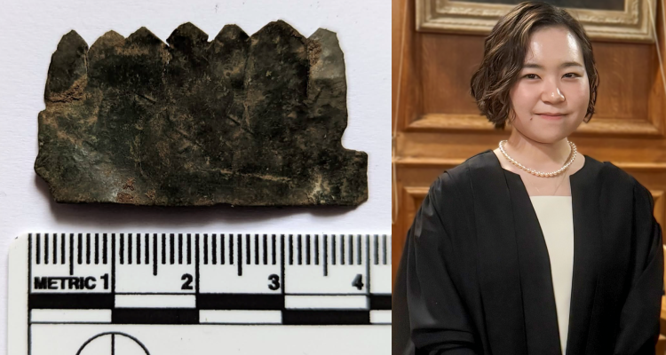 Artefact discovered by Sara (left); Sara Hamaguchi (right)