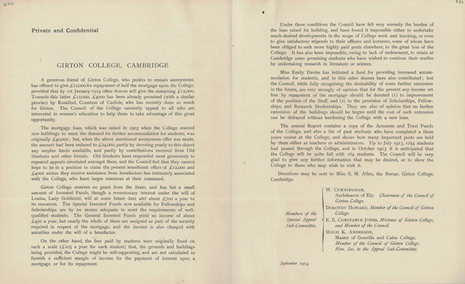 Appeal letter to the City Livery Companies, from the College Council minutes 14 October 1913 (archive reference: GCGB 2/1/20pt)