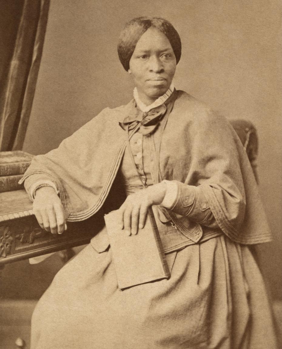 Amanda Berry Smith by T B Lartchmore, circa 1885, photograph in the public domain, original held by the United States National Portrait Gallery. 