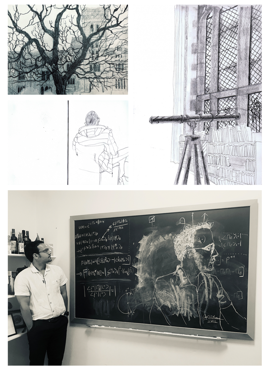 Carol Adlam's art, including: tree, cooke, telescope and David Arvidsson-Shukur