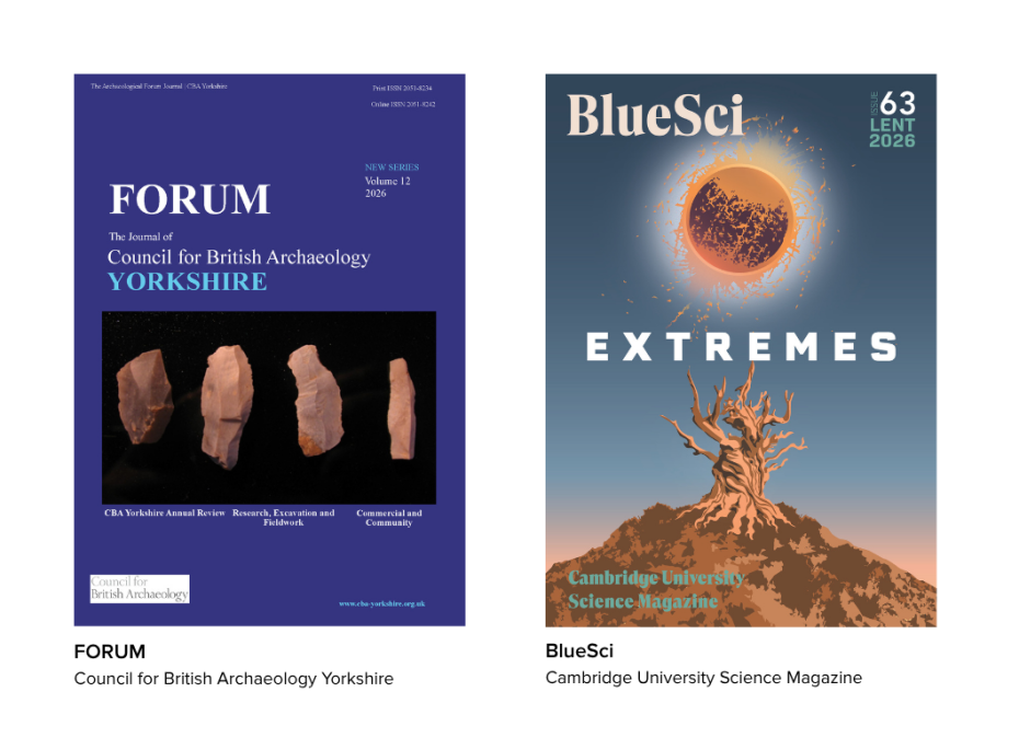 Forum and BlueSci front covers