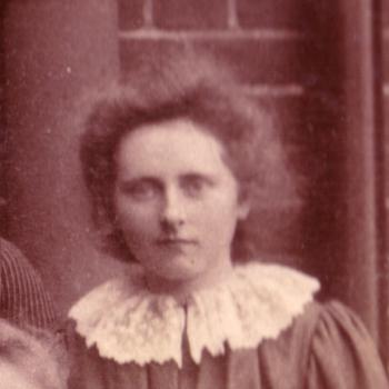 Photograph of Mabel Hardie as a first-year student at Girton College in 1887 (archive reference: GCPH10/1/28)