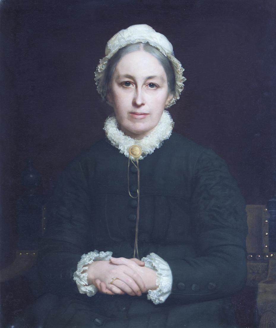 Portrait of Emily Davies by Rudolf Lehmann, 1880 (archive reference: GCPH 5/4/2).