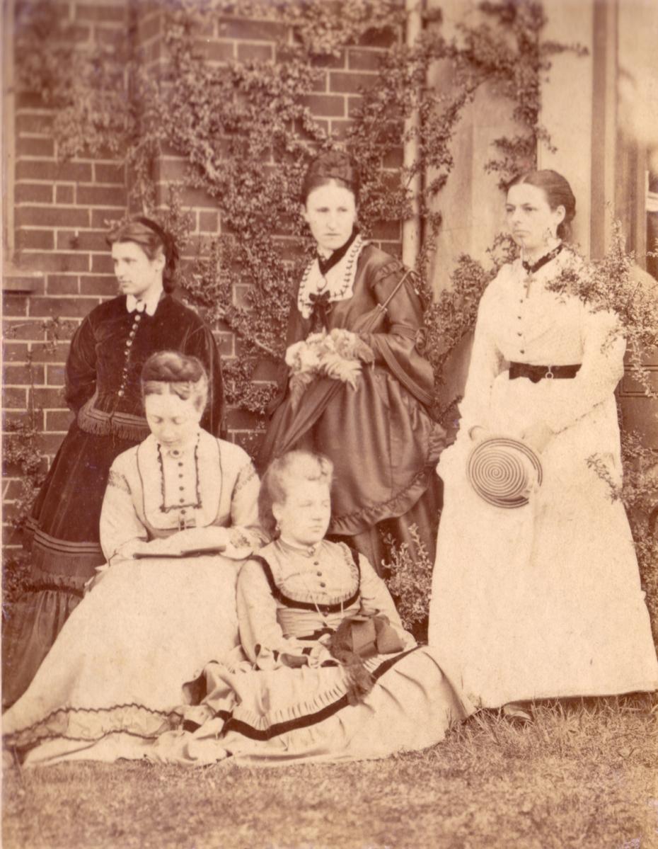 Photograph of the first year students, taken by an unknown photographer,1871 (archive reference: GCPH 10/1/4). Elizabeth is pictured in the front row, on the left hand-side.