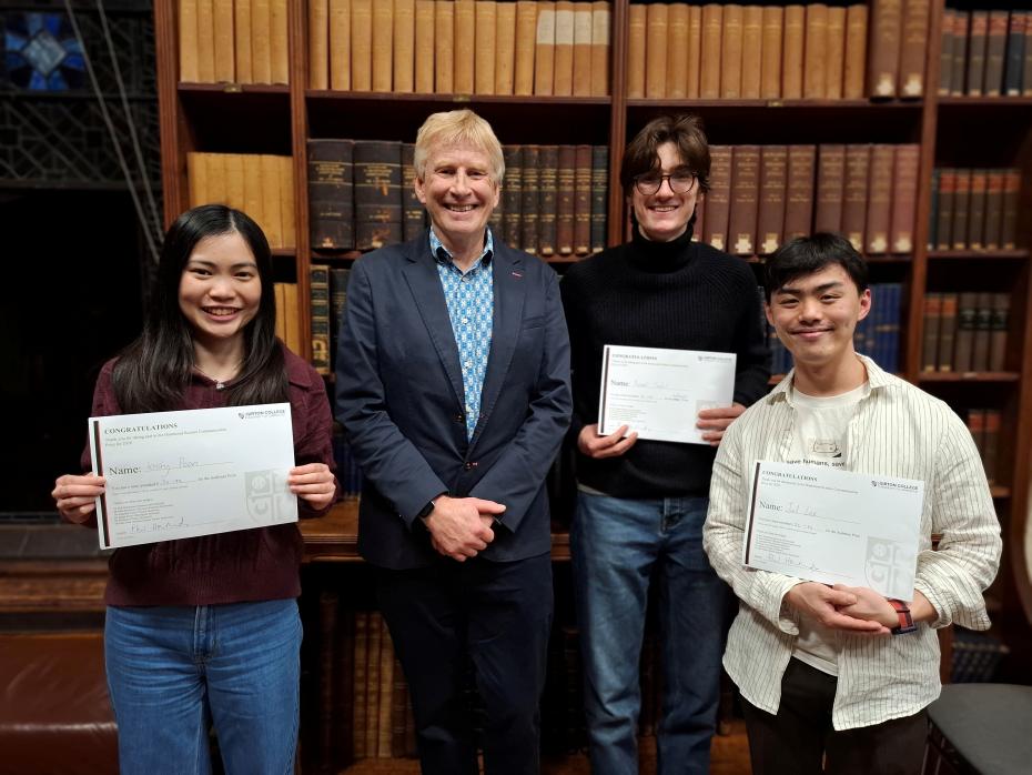 Kristy Poon  (joint Abstract and Audience Prize winner), Phil Hammond, Thomas Coates (Audience prize winner), and Joel Lee (Pathology and Audience Prize winner)