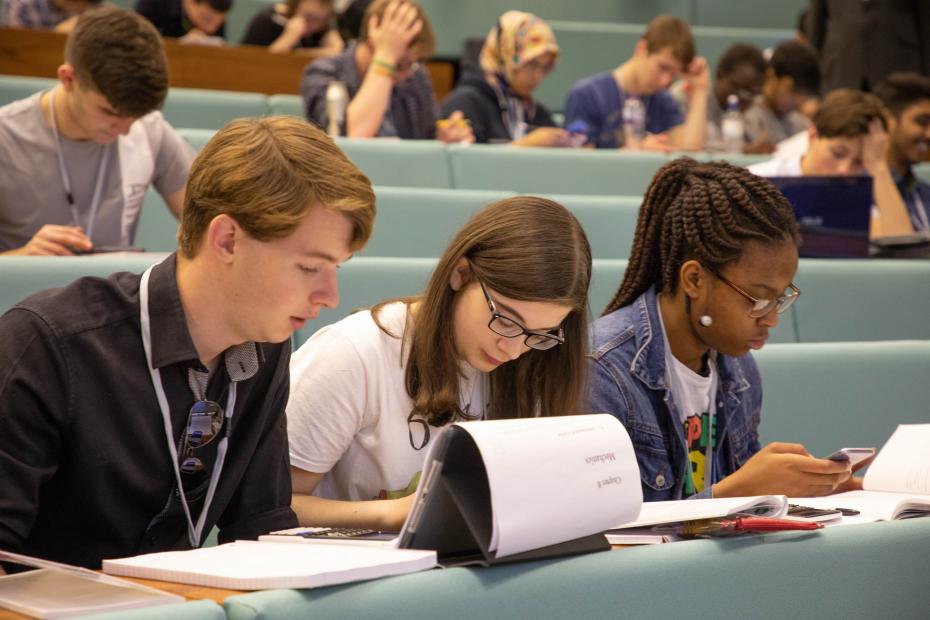 CU students sitting in a lecture theatre