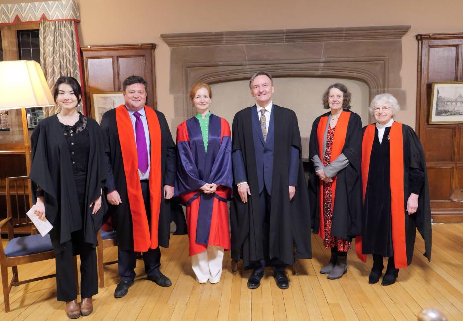 (L-R) Heather Irvine, Reverend Dr Charlie Bell, Dr Elisabeth Kendall, Sir Stephen Hough, Dr Hilary Marlow, and Dr Dorothy Thompson