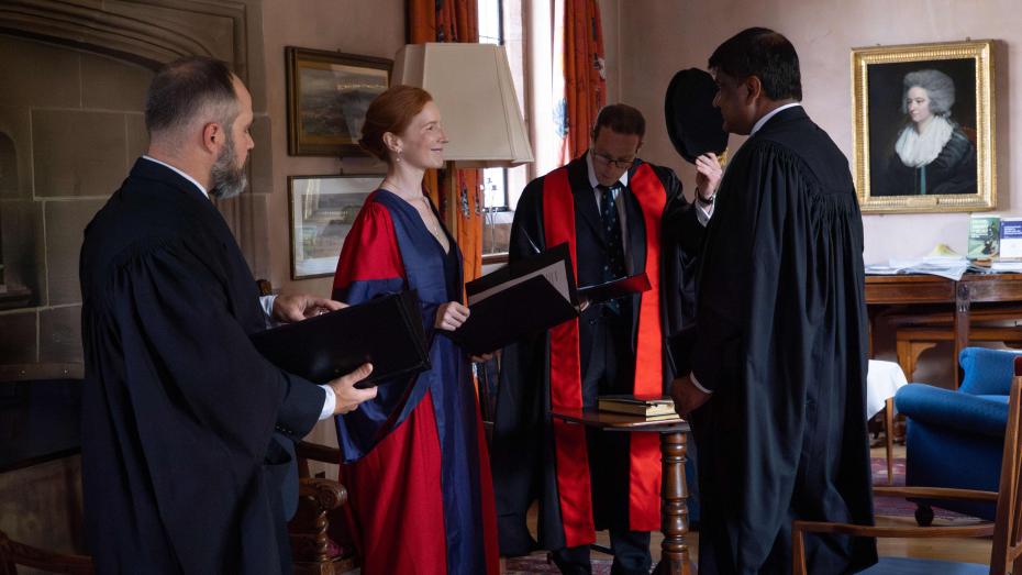 (L-R) Dr James Wade, Dr Elisabeth Kendall, Dr Seb Falk, Paresh Patel