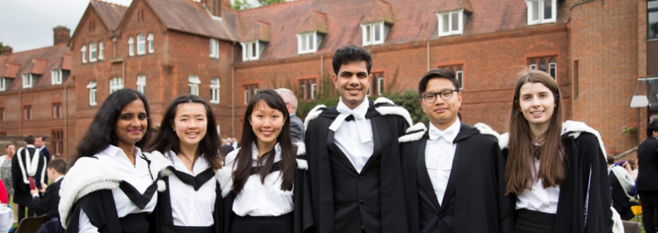 Group of students in graduation gowns